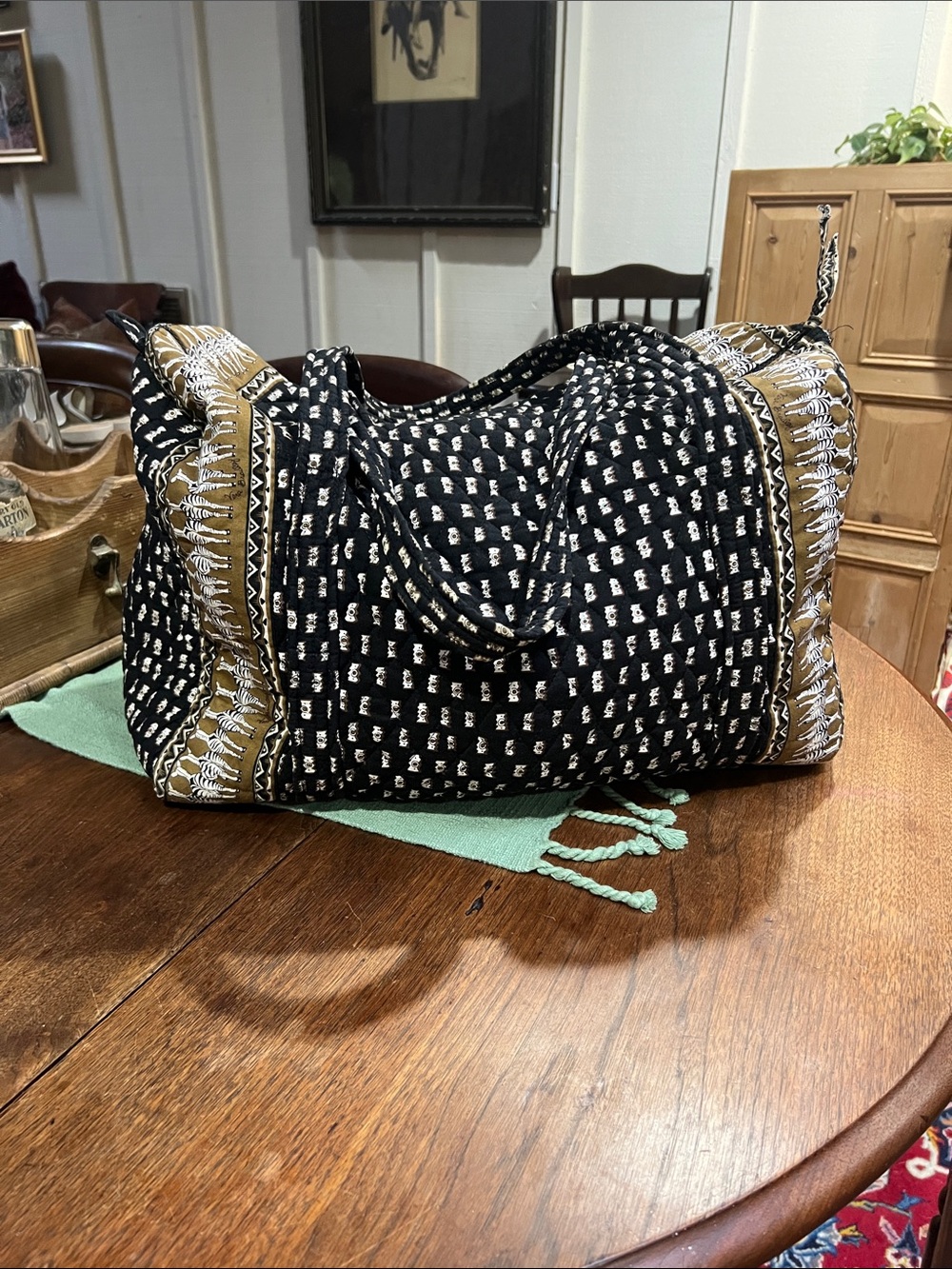 Vera Bradley Medium Duffel In Retired Zebras Pattern